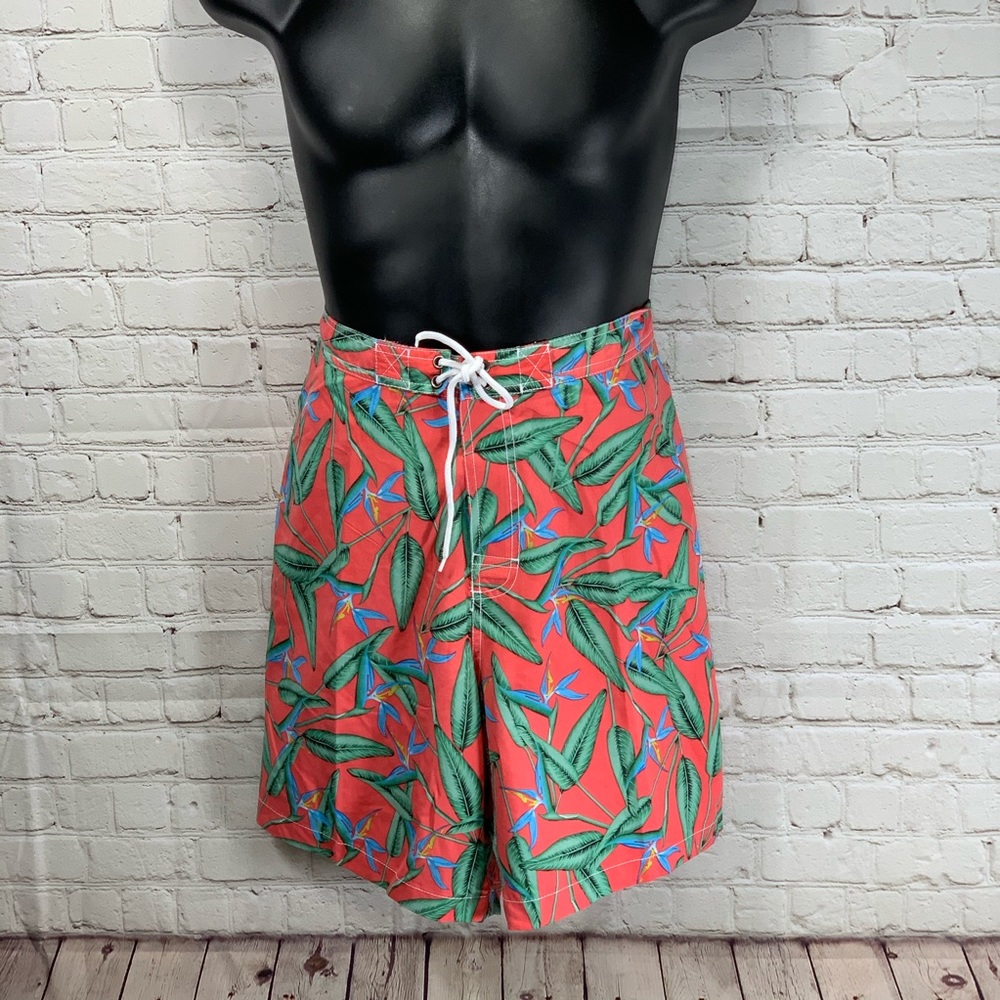 NWOT Trunks surf & swim co coral floral swim trunk